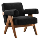 Modway - Lyra Tissu Boucle Fauteuil - Noir-Conception ergonomique pour le confort