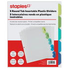 Staples - Intercalaires ronds à onglets interchangeables - 5 onglets - Colorés-Onglets insérables
