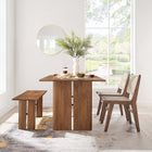 Modway - Amistad Bois de 60" Table à manger et ensemble de banc - Noyer-Assemblée requise