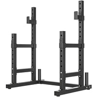 Soozier - Rack À Squats Réglable - Rack À Haltères Multifonction 660 Lb - Noir-Les supports doubles pour haltères permettent de passer facilement d’un exercice à l’autre pour des séances efficaces  