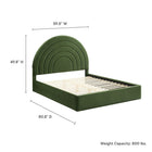 Modway - Solana Arqué Performance Velvet Lit de plateforme complet, Vert mousse-8