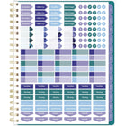 Cambridge - Agenda scolaire hebdomadaire/mensuel aqueux 2025-2026 - 11 po H x 8 1/2 po l - multicoloure - bilingue-Un mois sur deux pages comportant des blocs quotidiens ouverts, une section de notes et des calendriers de référence des mois passés et futurs