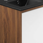Modway - Transmit 18" Vanette de salle de bain - Noir noyer-Placage en plaques de particules et noyer