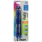 Pilot − Stylos à bille roulante encre gel effaçable Frixion Clicker rétractables rechargeables − 0,7 mm − bleu − paquet de 2-Stylo à bille roulante effaçable