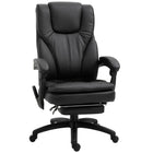 Vinsetto - Chaise de bureau à haut dossier avec repose-pieds et hauteur réglable - noir-2 en 1 : fauteuil de bureau haut de gamme et fauteuil inclinable de massage électrique