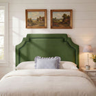 Modway - Magnolia Taille Velvet Performance Résistant aux Taches Tête de lit King Size - Vert mousse-Silhouette festonnée