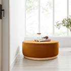 Modway - Tilden Gros velours rond de performance de 38" Rembourré Ottoman - Rouille naturelle-Rembourrage en mousse dense