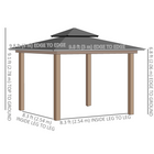 Outsunny - Pavillon à toit rigide double 10 pi l x 10 pi L avec moustiquaires et rideaux - kaki-Le toit à double ventilation aide à faire circuler l’air