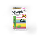 Surligneurs Sharpie à réservoir à encre liquide, pointe biseautée – vert – Paquet de 12-Encre SMEAR GUARD spécialement conçue pour éviter les bavures.
