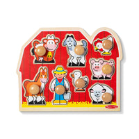 Melissa & Doug, Puzzle géant à boutons, Animaux de la ferme-Bouton géant, animaux de la ferme