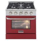 Kucht - 30 po Série KNG Cuisinière Pro Style au gaz propane - Acier inoxydable/Rouge-Cette cuisinière à gaz à quatre brûleurs comprend deux brûleurs de 15 000 BTU et deux brûleurs de 9 000 BTU