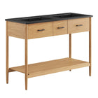 Modway - Zaire 48" Meuble de salle de bain à double lavabo - Noir naturel-MDF et caoutchouc