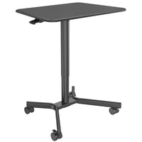 ShoppingAll - Chariot pneumatique de bureau pour ordinateur portable à hauteur réglable - noir-Bureau en bois d'une seule pièce avec construction métallique