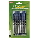 Staples - Stylos à bille roulante OptiFlow, 0,5 mm, bleu, paquet de 6-L'encre lisse permet une écriture très facile