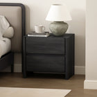 Manhattan Comfort - Table de nuit moderne Linda 24" à 2 tiroirs - Gris charbon-Comprend 2 tiroirs spacieux avec extension à 75 %