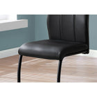 Monarch Specialties - 1123 Chaise - Simili-Cuir Noir/Metal - Paquet de 2-3