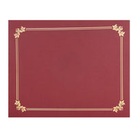 St. James - Porte-certificats double de qualité supérieure pour documents 8,5 po x 11 po – Bourgogne avec bordure en feuille d’or – Paquet de 10-Design classique avec bordure en gaufrage doré pour une apparence raffinée et cérémoniale