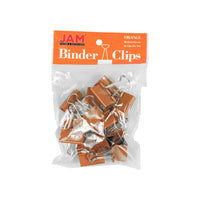 JAM Paper - Pinces à reliure colourées - taille moyenne - 32 mm (1 1/4 po) - orange - paquet de 15-Couleur : Orange | Fabriqué en acier trempé pour une tenue extra forte