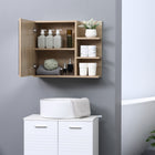 Kleankin - Armoire à pharmacie murale 23,5 po avec miroir - bois naturel-Le design mural permet de gagner de la place 