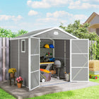 Outsunny - Abri de jardin 8 pi x 6 pi - gris-Plastique en polypropylène et aluminium pour une longue durée de vie
