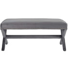 Modway - Rivet Performance Velvet Banc - Gris-Rembourrage en mousse dense