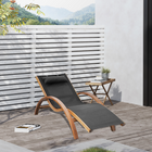Outsunny - Chaise longue d’extérieur - bain de soleil de jardin avec appui-tête - noir-Structure en acier solide et texilène durable de 450g/㎡ dans un savoir-faire tendance