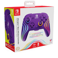 PDP - Manette sans fil Afterglow Wave pour Nintendo Switch – Violette-Éclairage sur mesure - Personnaliser les zones RVB, les effets d'éclairage et les paramètres audio