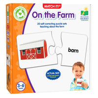 University Games - The Learning Journey Match It: On the Farm - Jeu d’Association Des Animaux De La Ferme - Puzzle De Préapprentissage Sur La Ferme-Améliore les compétences de réflexion et de résolution de problèmes