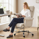 HOMCOM - Fauteuil de bureau exécutif inclinable avec repose-pieds et appui-tête - blanc crème-Un assemblage rapide en 10 minutes permet de gagner du temps et d’offrir un confort immédiat sans effort