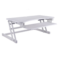 Rocelco – Plateforme réglable DADR de luxe, très large, pour bureau assis/debout, 37 po, blanc (DADR-W)-Support de bureau à hauteur réglable, pour 2 ou 3 moniteurs