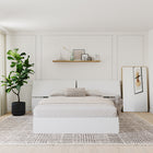 Nexera - Tête de lit Queen panoramique, Blanc-Donne un look contemporain à votre chambre à coucher avec ses lignes droites modernes et son fini blanc épuré