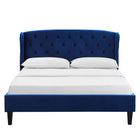 Modway - Penelope Arrière ailé à touffes Performance Velvet Lit plateforme Queen, Marine-Limite de poids pour un lit queen-lit : 1100 lb