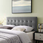 Modway - Emily Biscuit Touffé Performance Velvet Tête de lit King, Gris-Tissu résistant aux taches durable