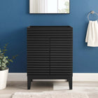 Modway - Render 24" Armoire de toilette de salle de bain (lavabo non inclus) - Noir-Étagère de rangement réglable