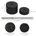 Soozier - Ensemble D’Haltères Réglables 66 Lb Pour Fitness Corporel - Noir-Doté d'une poignée antidérapante pour éviter de glisser pendant l'exercice    