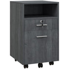 Vinsetto - Classeur 2 tiroirs pour dossiers lettre/A4 avec serrure - gris-Grand espace de rangement pour garder votre bureau, votre salle d'étude ou votre chambre en ordre 
