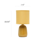 Simple Designs - Petite Round Table Lamp - Mustard Yellow With Matching Shade-lampe est une mini-lampe la taille totale du produit est l : 5.12 x l : 5.12 x h : 10.04 et pèse 0.77 lbs. l'abat-jour mesure dia: 5.12 x h : 5.2