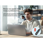 EMEET - Casque sans fil Bluetooth AirFlow à oreille ouverte avec micro antibruit-Connexion multipoint, livré avec une clé USB