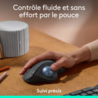 Logitech - Souris trackball sans fil Ergo M575S - Graphite-25 % de tension musculaire en moins dans l’avant-bras: cette souris ergonomique sans fil a été développée avec les experts du laboratoire Logi Ergo, testée par les utilisateurs et certifiée par les ergonomes pour un confort tout au long de la journée