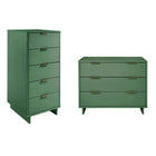 Manhattan Comfort - Granville commode moderne haute étroite et standard - vert sauge - ensemble de 2-Commode de chambre moderne-contemporaine avec une touche de glamour comprenant une haute commode étroite et une commode standard