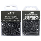 JAM Paper - Paquet combiné de trombones colourés - standard et jumbo - trombones gris - 1 paquet de 100 et 1 paquet de 75-Couleur : Gris