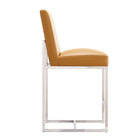 Manhattan Comfort - Element tabouret de comptoir moderne de 41,5 cm en similicuir camel et chrome poli-Livré chez vous entièrement assemblé ! Aucun assemblage requis