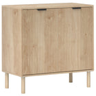 HOMCOM - Buffet de rangement 30,7 po L avec portes et étagère réglable - chêne-Armoire à deux niveaux avec étagère réglable sur trois hauteurs pour une flexibilité de rangement maximale 