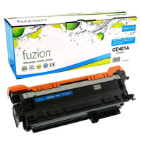 fuzion - HP CE401A (507A) Cartouche de toner compatible - Rendement standard - Cyan-Cyan