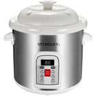 Vitaclay - Multicrocks et marmites Smart Stoneware - 6,5 qt.-Notre réglage à basse température ajoute un bonus supplémentaire - yogourt crémeux riche en probiotiques. Découvrez le secret culinaire de la nature pour une bonne santé et vitalité - de l’argile non émaillée. L’argile organique active les enzymes et les minéraux dans vos aliments, de sorte qu’elle extrait des saveurs et des nutriments supplémentaires de vos recettes. L’argile est également alcalinisante, paramagnétique et infrarouge. L’argile non