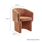 Modway - Verity Barrel Back Chenille Fauteuil à manger - Rouille-Rembourrage en mousse dense