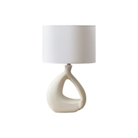Monarch Specialties - Luminaire - 23 po H Lampe De Table - Résine D'Ivoire - Abat-Jour Ivoire / Crème - Contemporain-Une lampe de table de 23 pouces avec une base unique et élégante en résine ivoire avec une finition texturée de type poreux et une forme organique, surmontée d'un abat-jour chic en tissu ivoire, servant de pièce d'accent élégante pour éclairer un salon, une chambre ou un bureau contemporains
