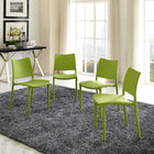 Modway - Hipster Fauteuil d’appoint de salle à manger Ensemble de 4 - Vert-Plastique polypropylène robuste