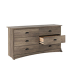 Prepac – Commode à 6 tiroirs Salt Spring, gris délavé-Produit livré prêt à assembler, comprend un livret d’instructions pour un assemblage facile