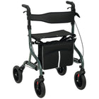HOMCOM - Déambulateur pliable avec siège pour seniors, 4 roues - vert-Le réglage de la hauteur à cinq niveaux s'adapte aux utilisateurs mesurant de 63 po à 74,8 po (160-190 cm) et se règle facilement grâce à un bouton 